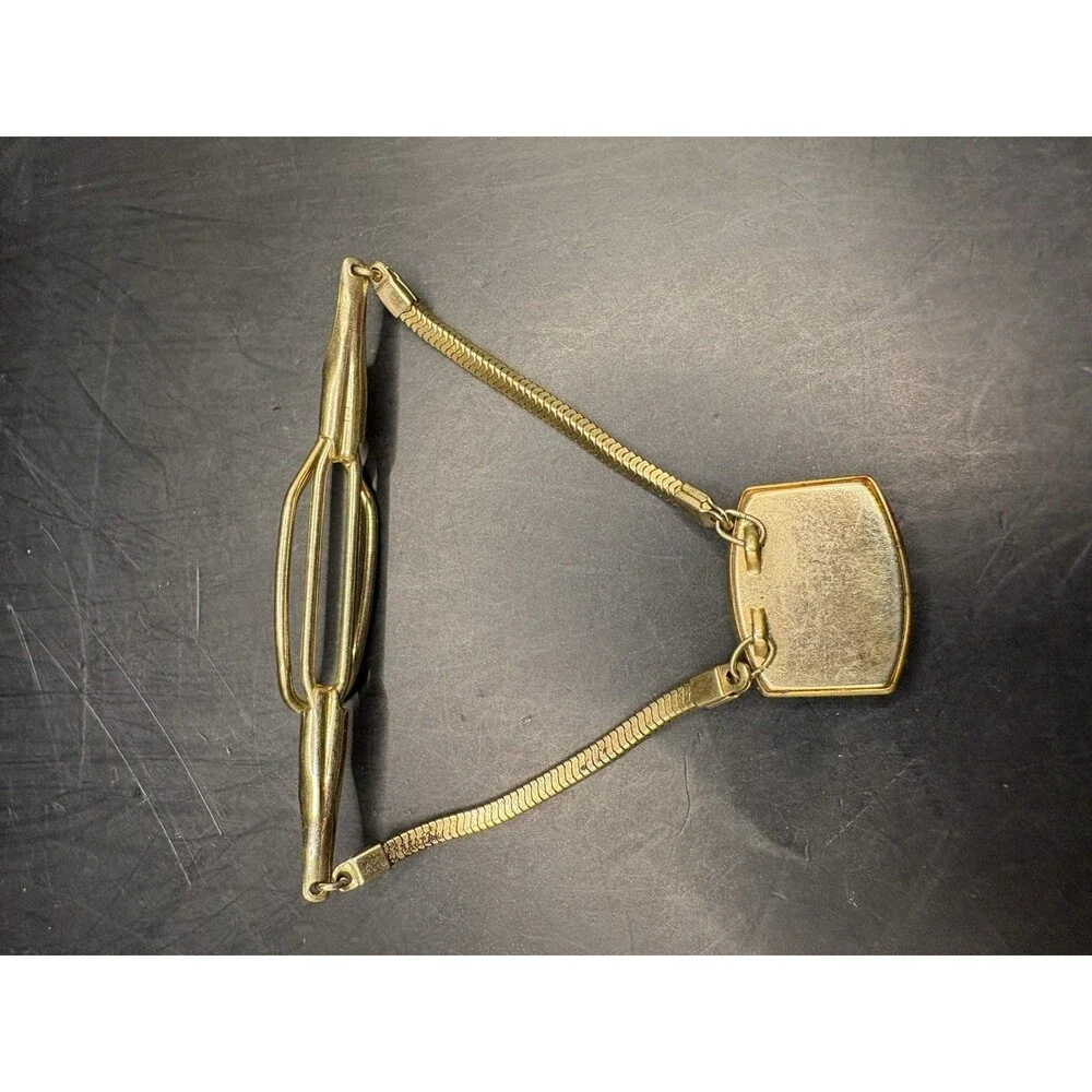 Vintage Anson Fishing Tie Clip Real Fly Fisherman Oval Gold Tone Essex Fishing